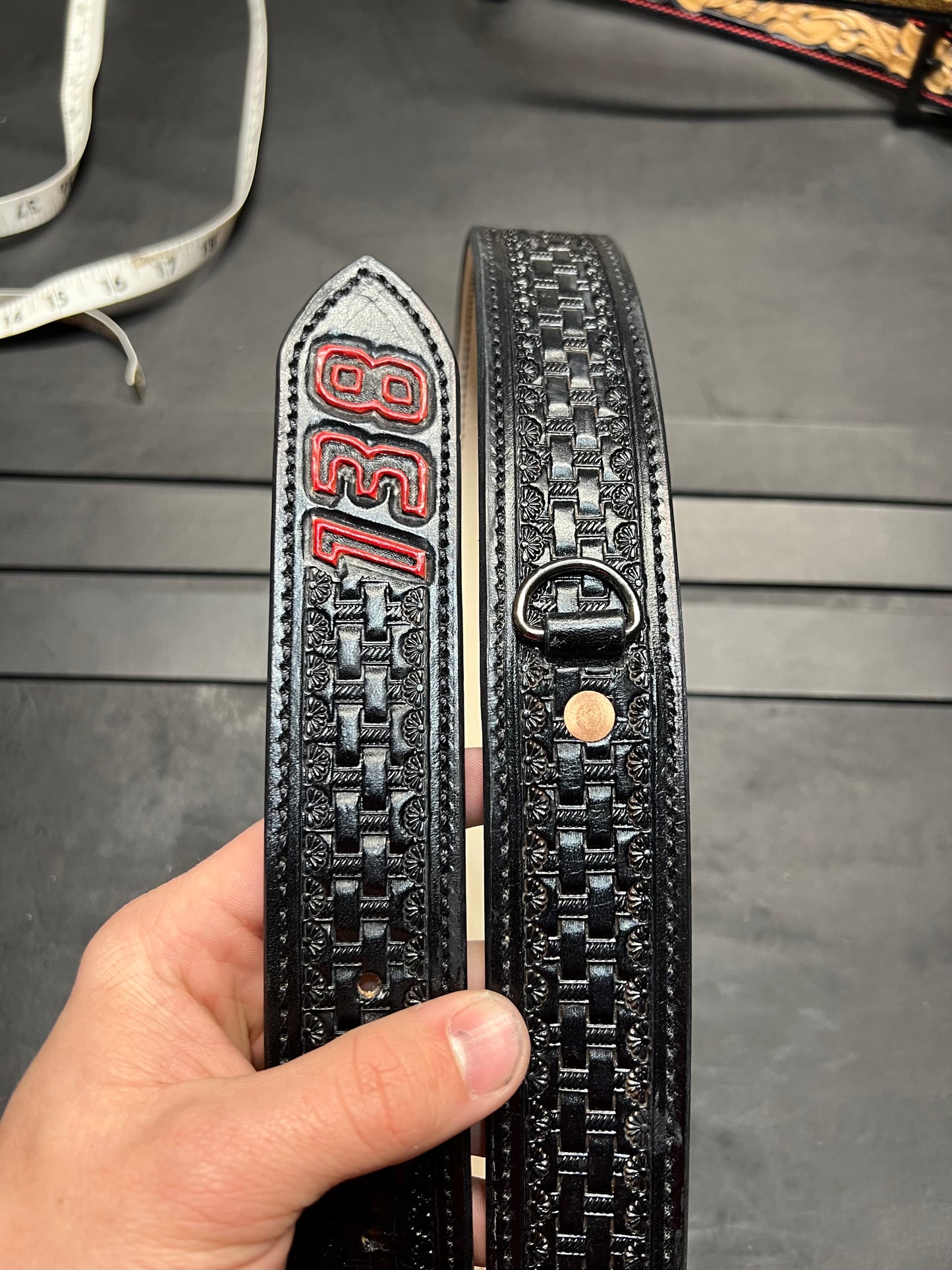 Hand Stamped Custom Black Duty Belt