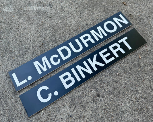 Gear Locker Name Plates