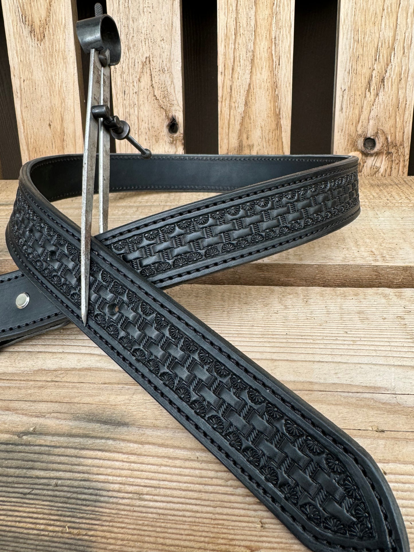 Black Stamped Belts